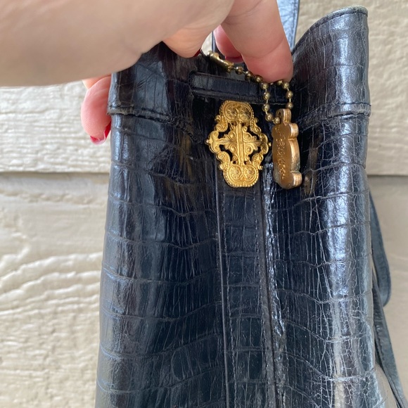 Vintage Jennifer graham leather Drawstring bucket Bag, black - Picture 10 of 16